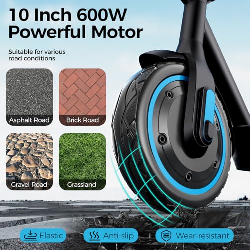 Electric Scooter for Adults, 19/25 Mph Max Speed, 21/25/35 Miles Range,350/500/600W APP Control E-Scooter with 8.5"/10" Inflatable tire