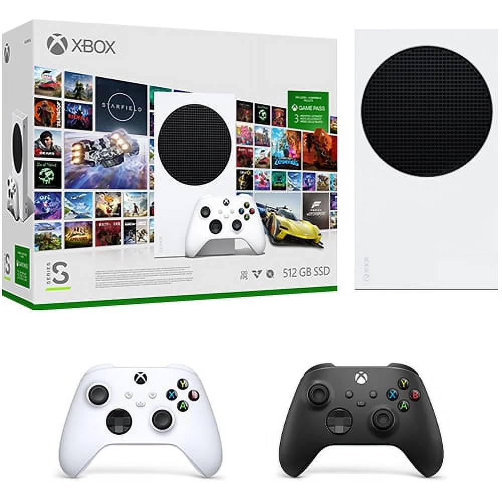 Xbox Series S 512GB SSD Console + Xbox Wireless Controller Carbon Black - Includes Xbox Wireless Controller - Up to 120 frames per second