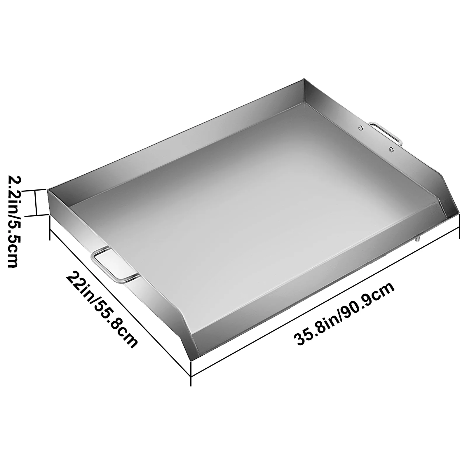 VEVOR Stainless Steel Griddle,36" x 22" Universal Flat Top Rectangular Plate
