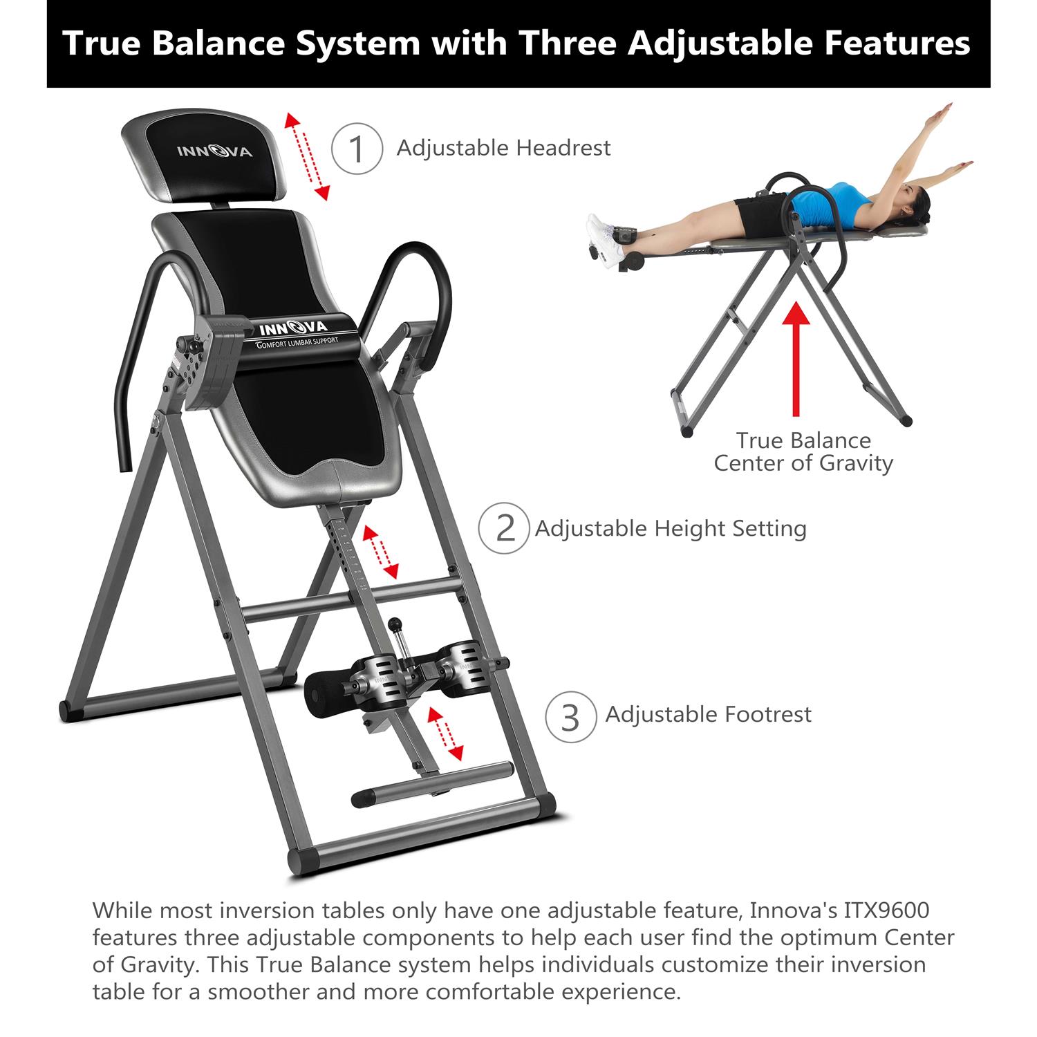 Innova Health and Fitness Innova Fitness ITX9600 Heavy Duty Inversion Therapy Table - Sports Supplies Online Store