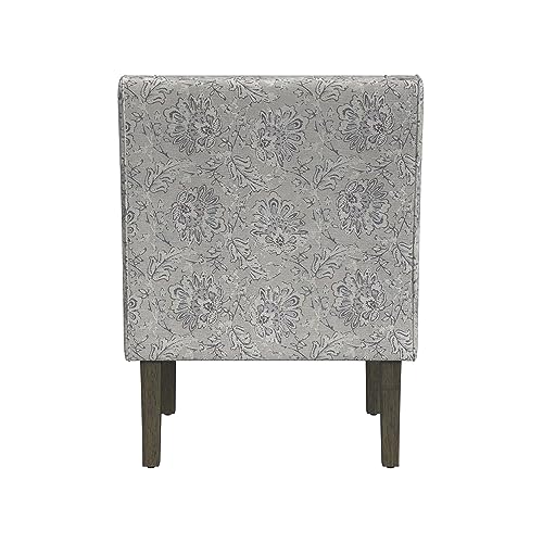 HomePop Velvet Swoop Arm Accent Chair, Suri Blue