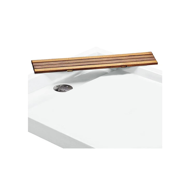 Shower Base Multiple Threshold Hidden Drain Biscuit 60 x 36 Inch Acrylic Hidden End Left Hand Drain