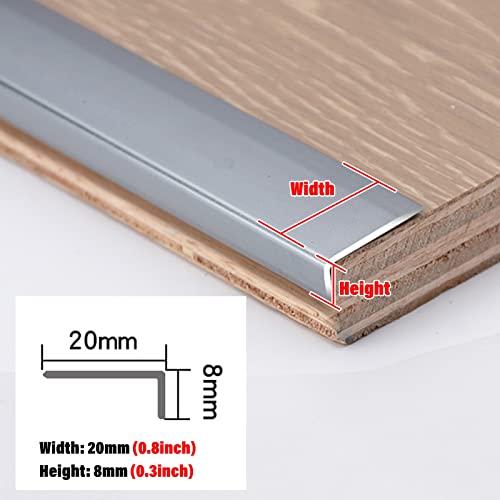Stair Edge Protector Stair Edging Laminate Stair Nose Metal,Step Edging Nosing Self Adhesive Non Slip Step Edge Protector Grey