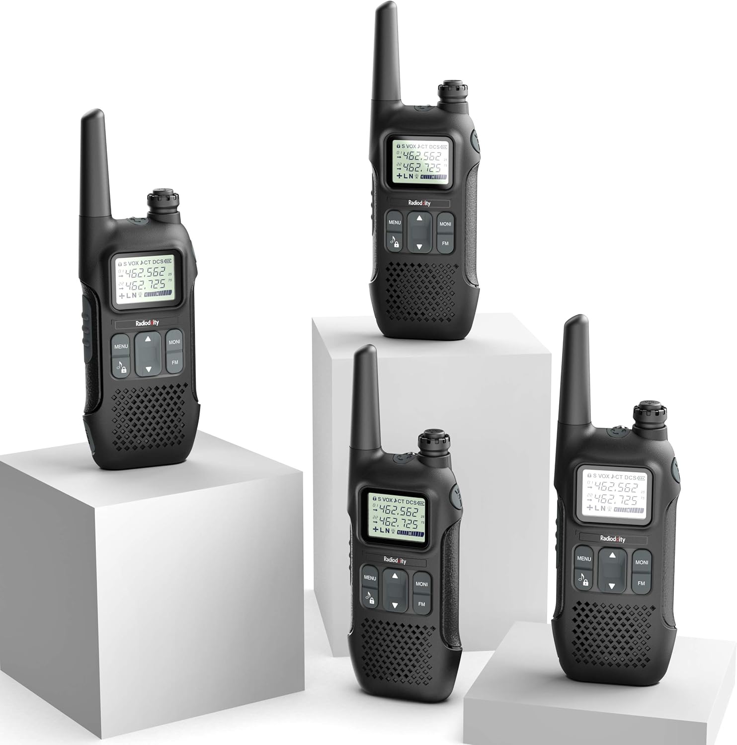 Radioddity FS-T1 FRS Two-Way Radio Long Range License-Free Walkie Talkies NOAA, 22 Channels 154 Privacy Codes with Earpiece, USB Charging