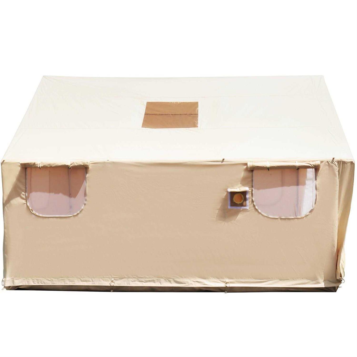 Vevor Canvas Wall Tent Wall Tent with PVC Storm Flap Large Canvas Wall Tent Waterproof - Sports Supplies Online Store