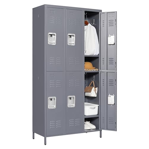 Metal Locker 3 Doors Storage Lockers for Employee,72" Tall Locker with Shelves and Hooks Steel Sports Locker for Office School Office Gym Home Garage