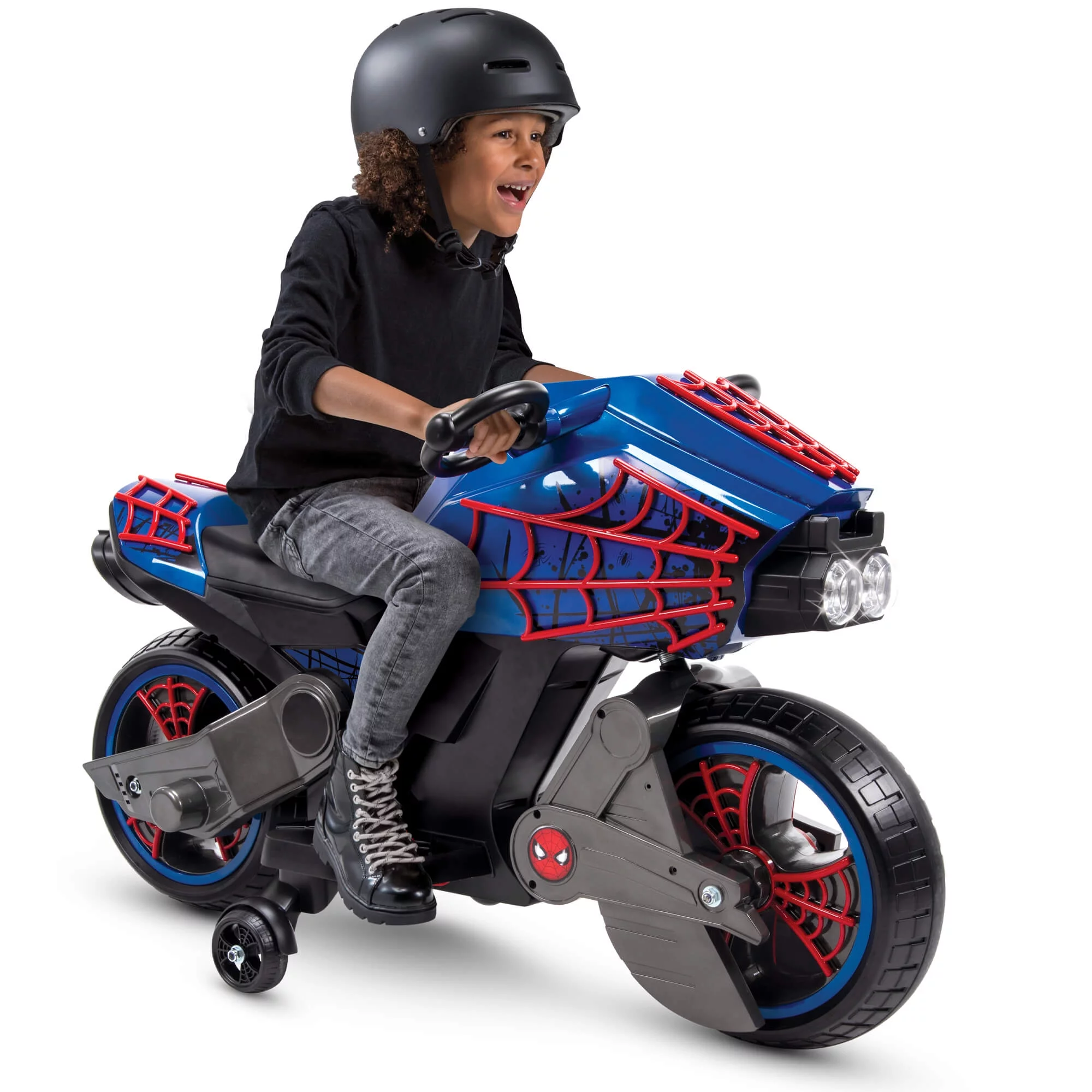 Marvel Spider-Man 6V Battery Powered Motorcycle Ride-on Toy for Boys, by Huffy - Curated Treasures Market