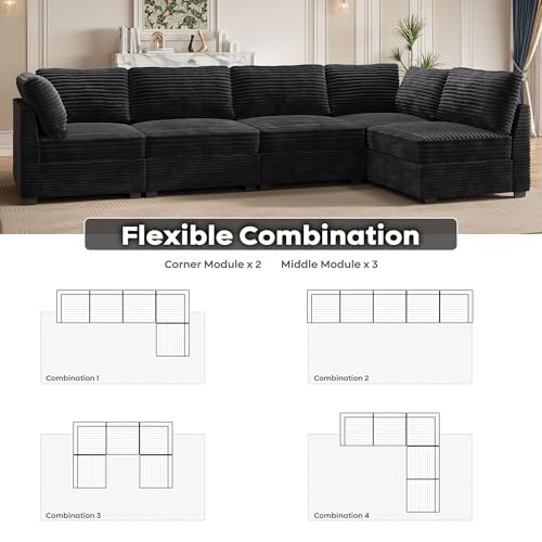 ovios 130.7" Modular Sectional Sofa Couch, U-Shaped Cloud Couches with 2 Ottomans Chaise