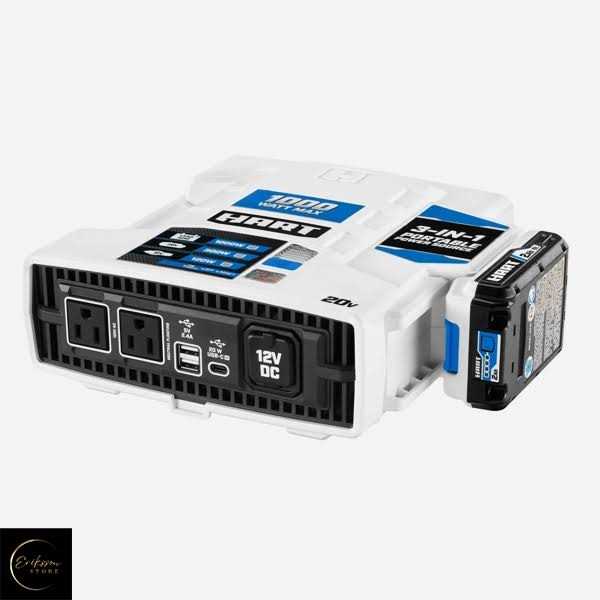 HART 20V 1000-Watt Max Automotive Power Inverter Kit