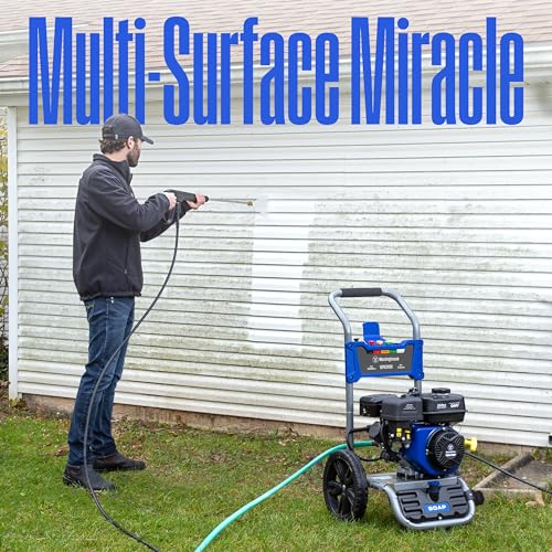 Westinghouse WPX3400 Gas Pressure Washer, 3400 PSI and 2.6 Max GPM, Onboard Soap Tank, Spray Gun and Wand, 5 Nozzle Set