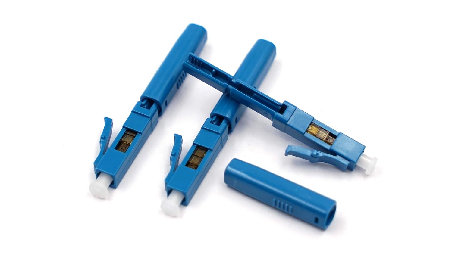 200pcs LC UPC Fiber Optic Quick Connector with Matched Tools Fiber Optic Fast Connectors Single Mode 9/125 Fiber Mechanical Connectors Adapter for