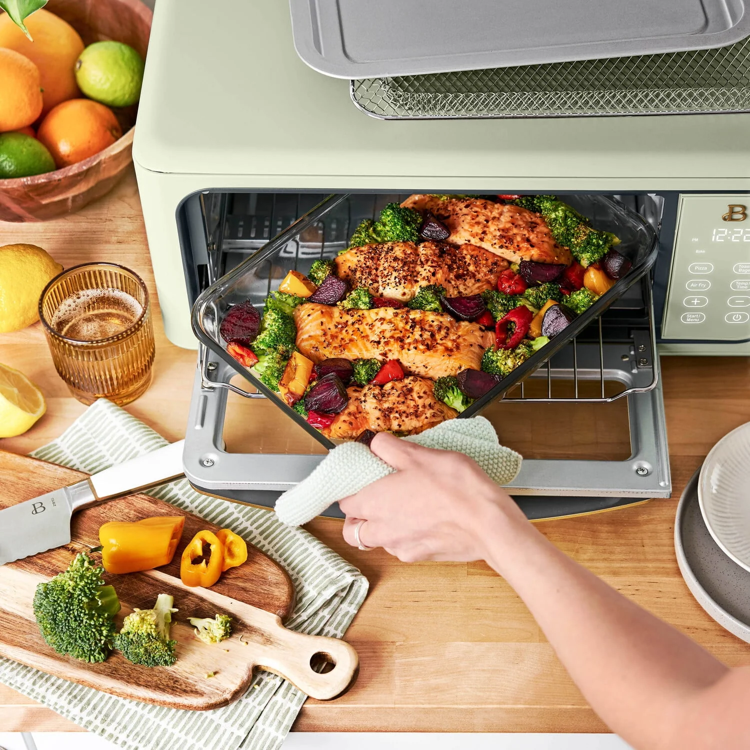 Beautiful Infrared Air Fry Toaster Oven, 9-Slice, 1800 W, Black Sesame by Drew Barrymore