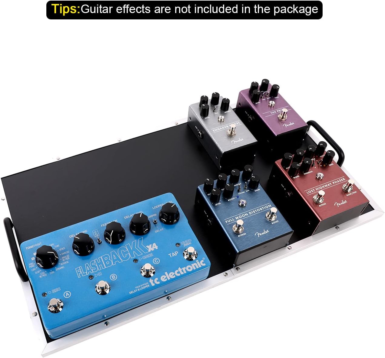 Ghost Fire Guitar Pedal Board Aluminum Alloy Effect Pedalboard with Carry Bag,V series (V-BABY MAX（Deluxe Edition）)
