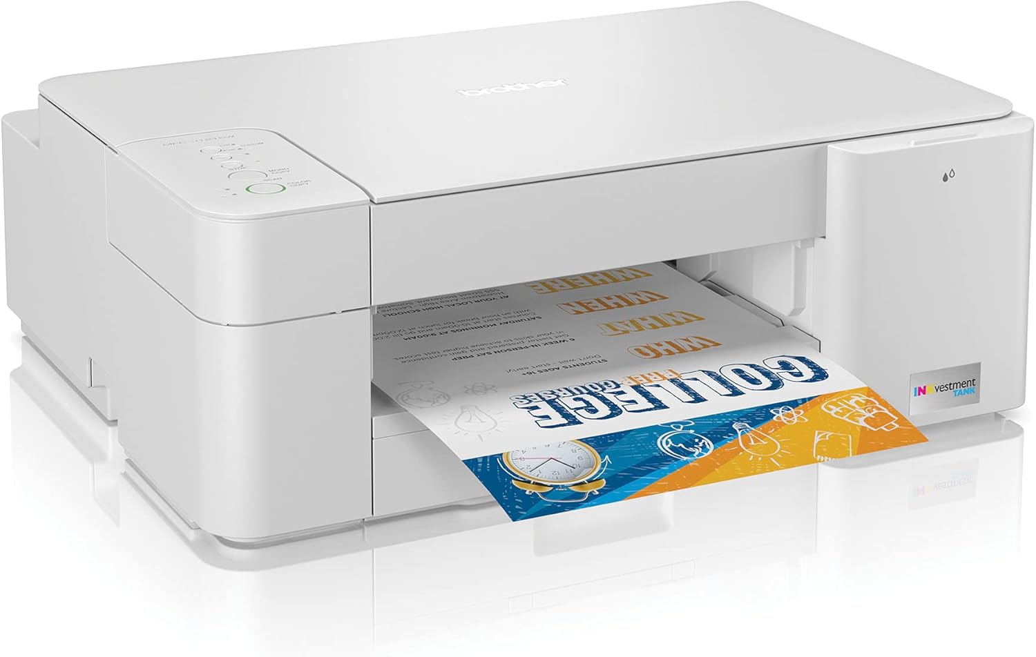 Brother MFC-J1215W INKvestment Tank Wireless All-in-One Color Inkjet Printer for Home Office - Print, Copy, Scan - 16 ppm, 1200 x 600 dpi