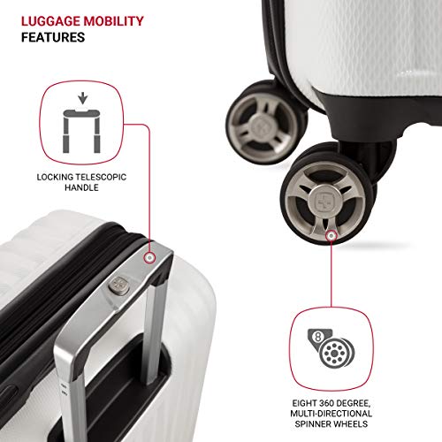 SwissGear 7272 Energie Expandable Hardside Luggage with Spinner Wheels and TSA Lock, Gunmetal, Carry-On 19-Inch