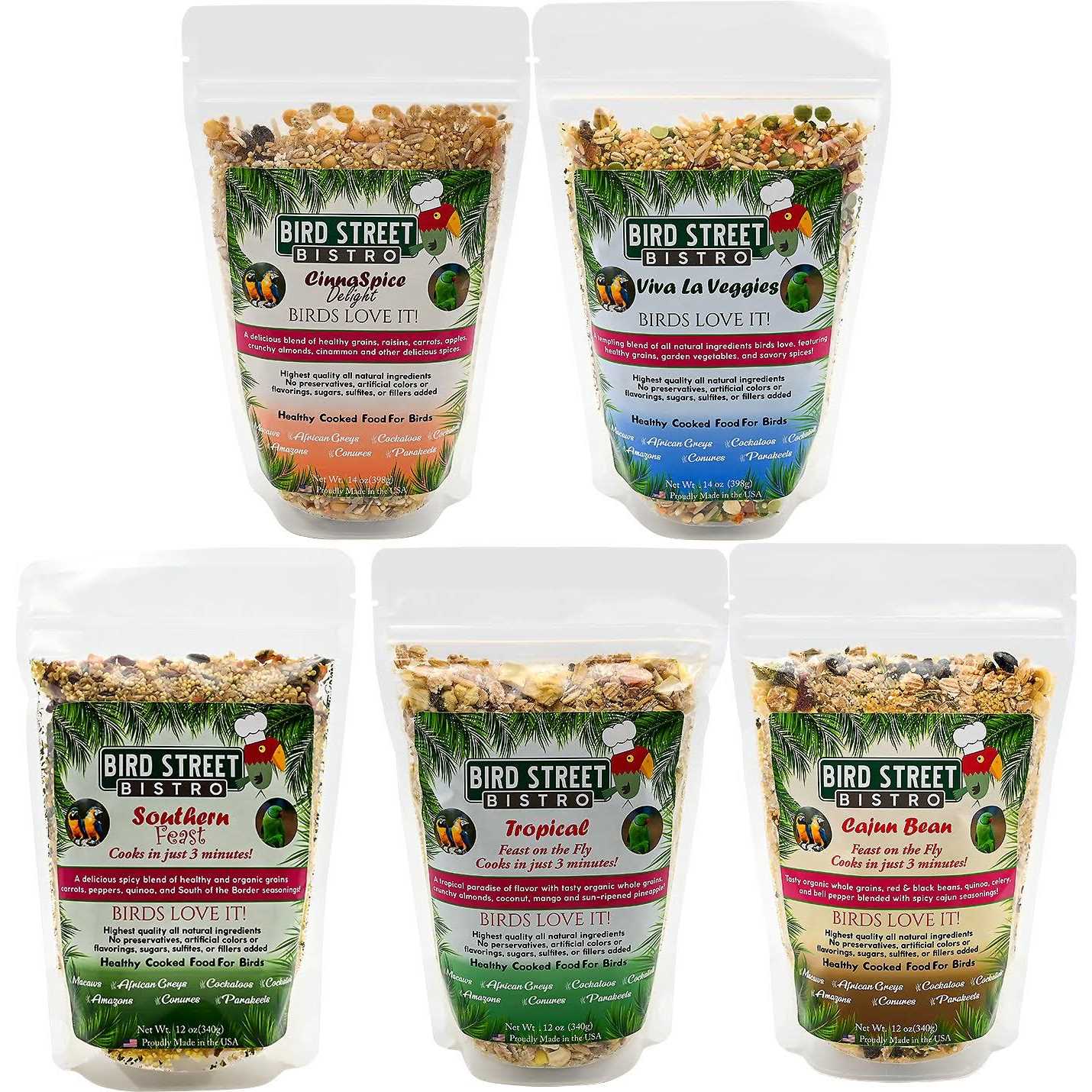 Bird Street Bistro Parrot Food Sample Pack - Pet Supplies online store