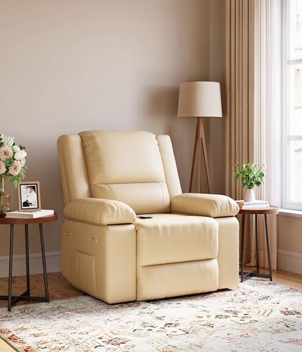 GarveeHome Power Lift Recliner Chair - Heat and Massage, Faux PU Electric Lift Recliner for Elderly & Mobility Impaired, Adjustable Back and Legs