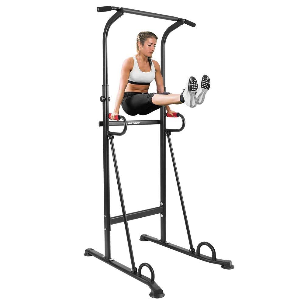 ANTOPY Power Tower Workout Dip Station Pull Up Bar Adjustable Height Home Gym Multifunctional Strength Training Equipment Heavy
