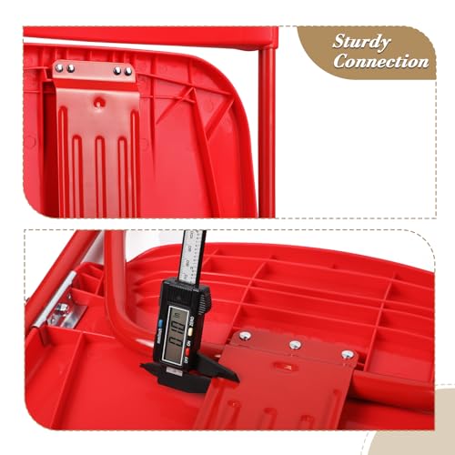 Athena Collection Red Plastic Folding Chairs for Adults, 10 Pack