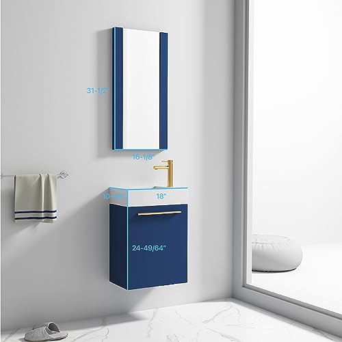 18 Inch Luxury Bathroom Vanity with Acrylic Sink