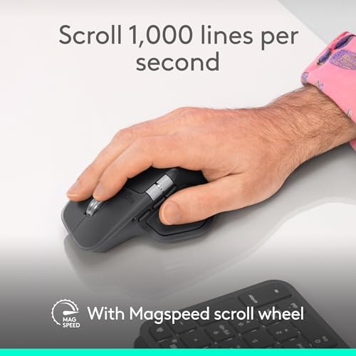 Logitech MX Master 4, Ergonomic Wireless Mouse with Advanced Performance Haptic Feedback, Ultra-Fast Scrolling, USB-C Charging, Bluetooth, Windows