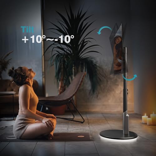 Floor Mobile TV Stand with Power Outlet, Rolling TV Cart for 27-65 Inch OLED LED Monitors, 6 Levels of Height Adjustment