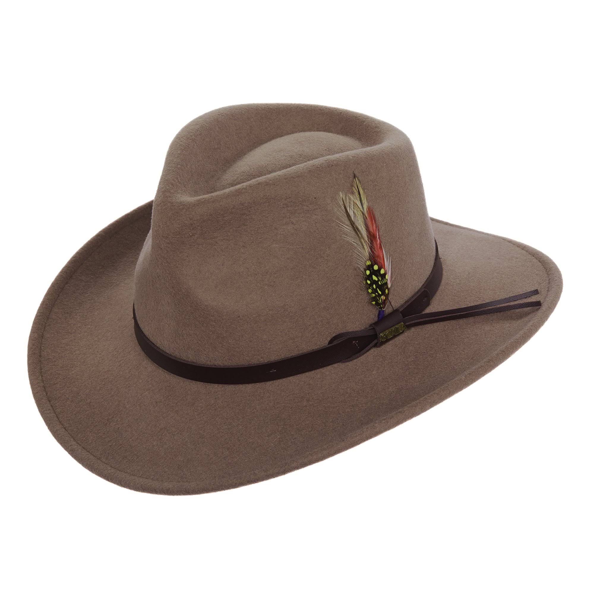 Scala Classico Men&s Crushable Felt Outback, Putty, Large