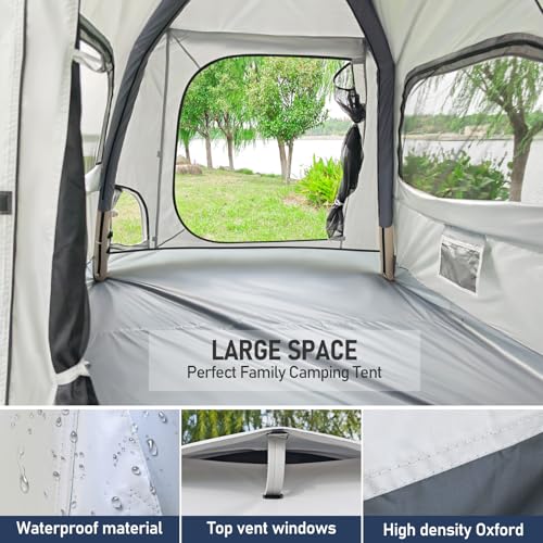 Automatic Inflatable Camping Tent，Easy Set up 3-4 Person Glamping Outdoor Air Blow Up Tents, Quick Setup Air Tent with a Built-in air Pump
