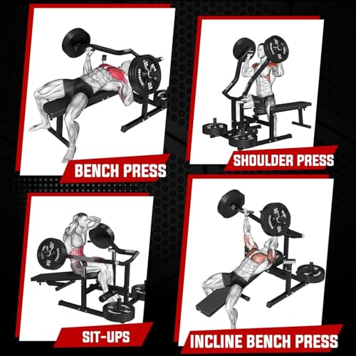 GMWD Chest Press Machine, 1050LBS Bench Press Machine with Independent Converging Arms, Adjustable Flat Incline Bench for Chest, AB Workouts