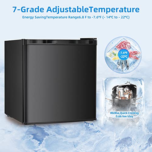 LHRIVER Mini Freezer Compact Upright Freezer, Small Freezer, Removable Shelves, Adjustable Thermostat Low Noise Mini Freezers for Bedroom, Apartment