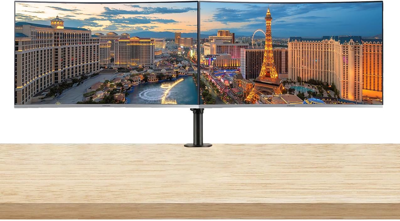 Samsung UR59 32-inch Curved 2160P 4K UHD Borderless IPS LCD ViewFinity Monitor, 2-Pack Bundle with, DisplayPort, HDMI, USB