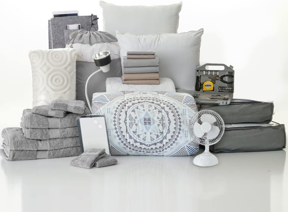 OCM College Dorm Room 25-Piece Complete Campus Pak Trunk Bundle | Twin XL Bedding