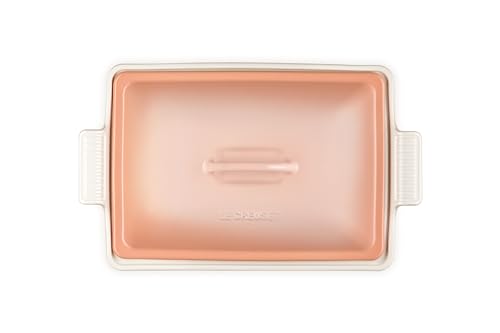 Le Creuset Stoneware Heritage Covered Rectangular Casserole, 4 qt. (12" x 9"), Cerise