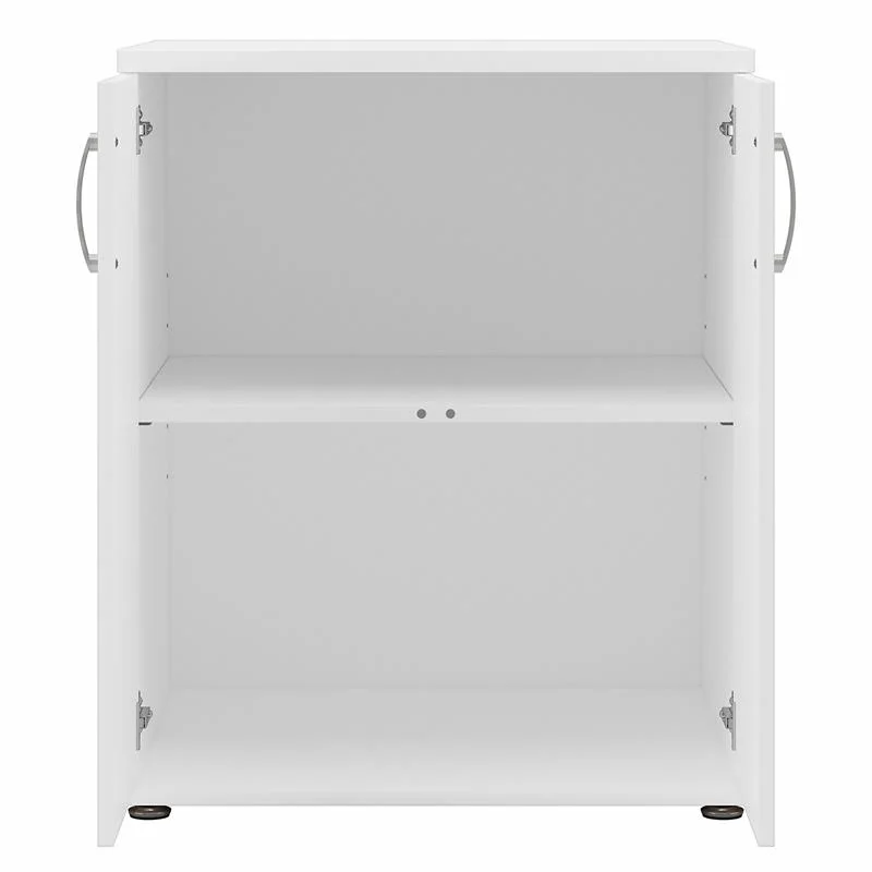 Pemberly Row Laundry Room Cabinet with Doors in White - Engineered Wood