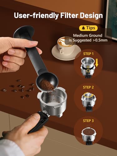 20Bar Espresso Machine with Rapid Cold Brew, Hot & Iced Coffee Machine, Espresso Maker with Milk Frother Steam Wand