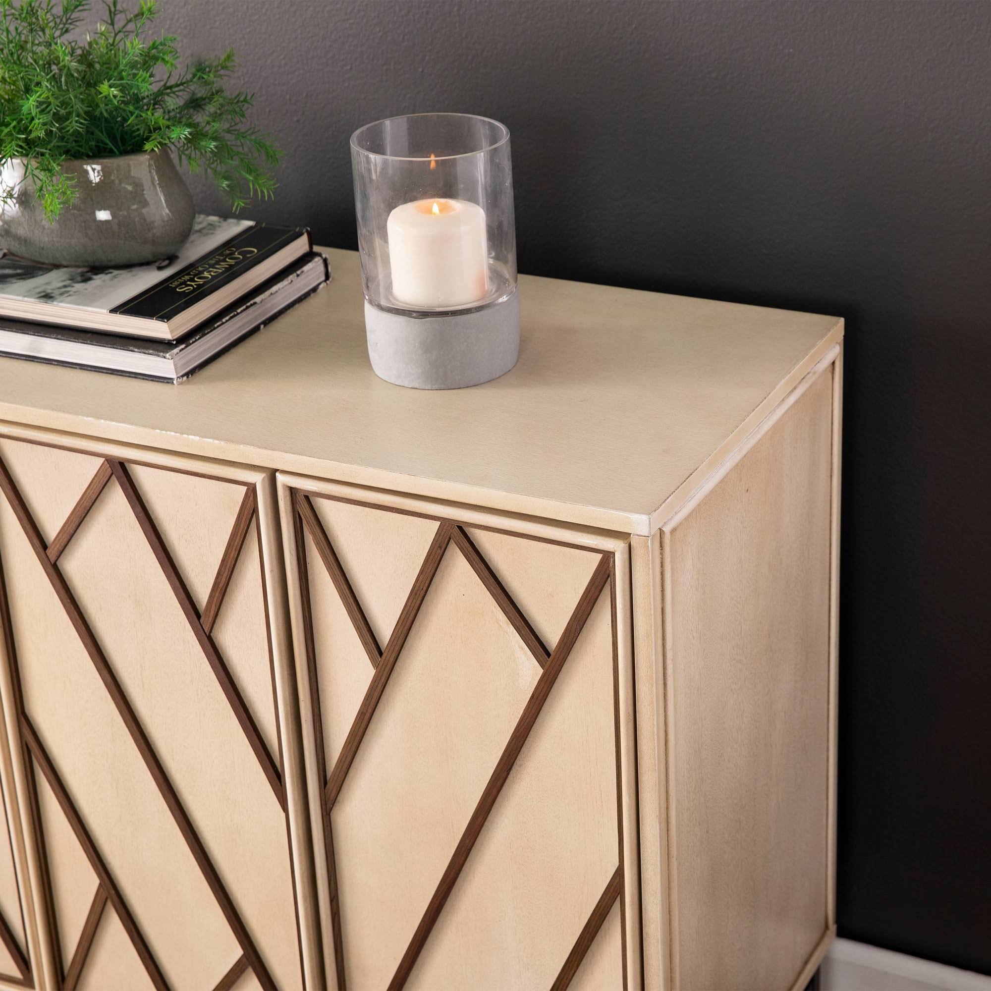 Maisas Art Deco Buffet Antique Cream/Black - Aiden Lane