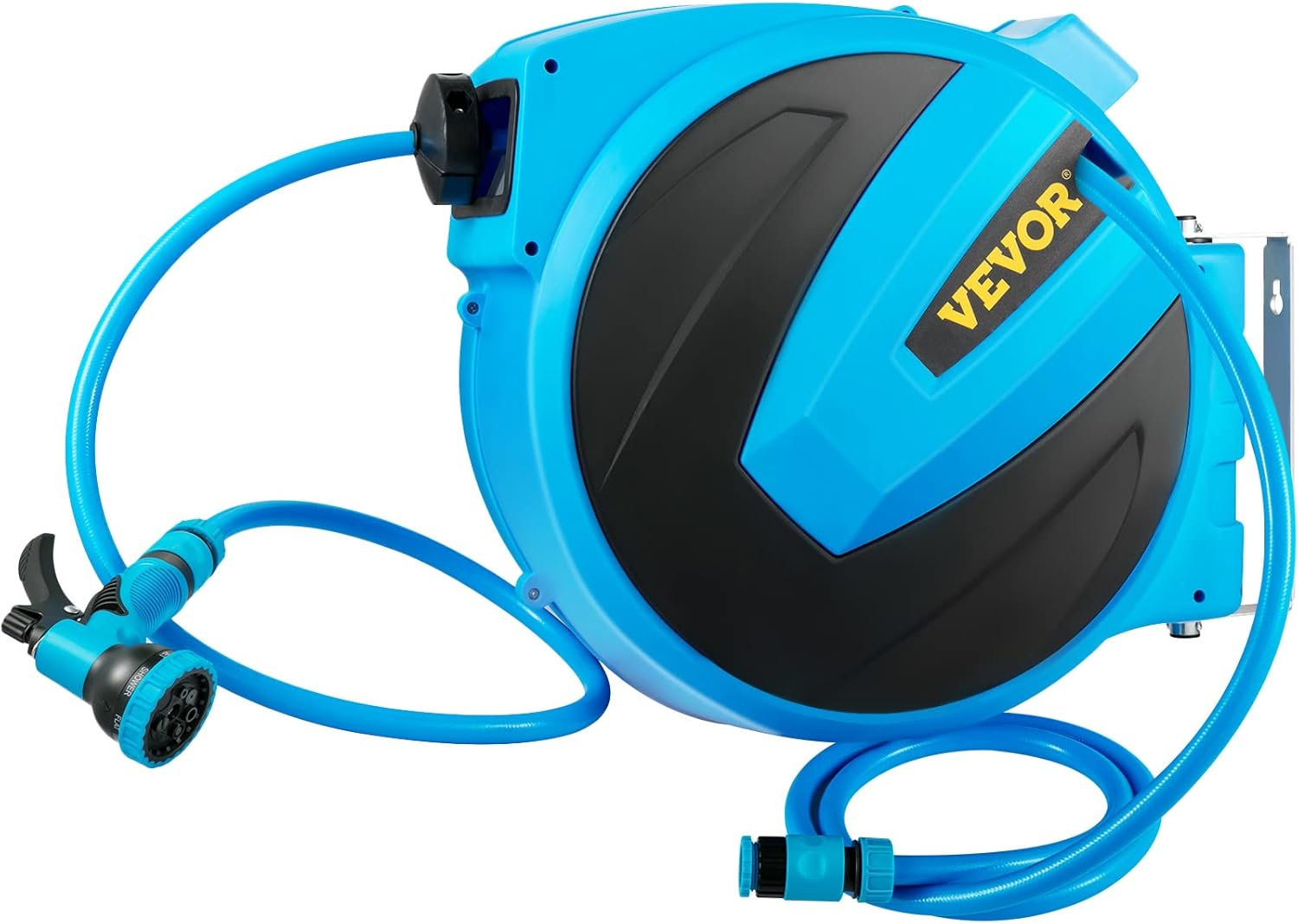 VEVOR Retractable Hose Reel, 1/2 inch x 75 ft, Any Length Lock & Automatic Rewind Water Hose