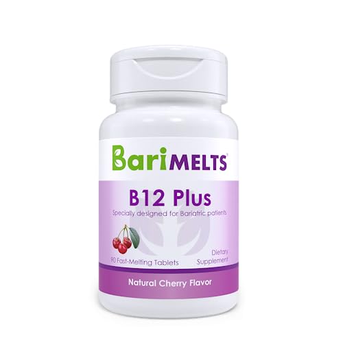BariMelts B12 Plus, Dissolvable Bariatric Vitamins, Natural Cherry Flavor, 90 Fast Melting Tablets - Kansas Nuitrition - HNZSDS