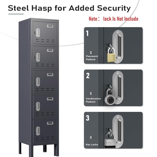 Metal Cabinet Home Office Storage,Lockers,Lockable Employees Metal Locker with Door,54" Height Steel Locker,Lockable Steel Locker for Gym,School,Home