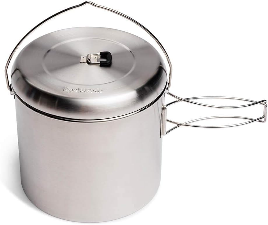 Solo Stove Pot 4000 Stainless Steel Camping Pot for Outdoor Campfire Great Cookware Equipment for Backpacking Kitchen Bushcraft Survival Gear and