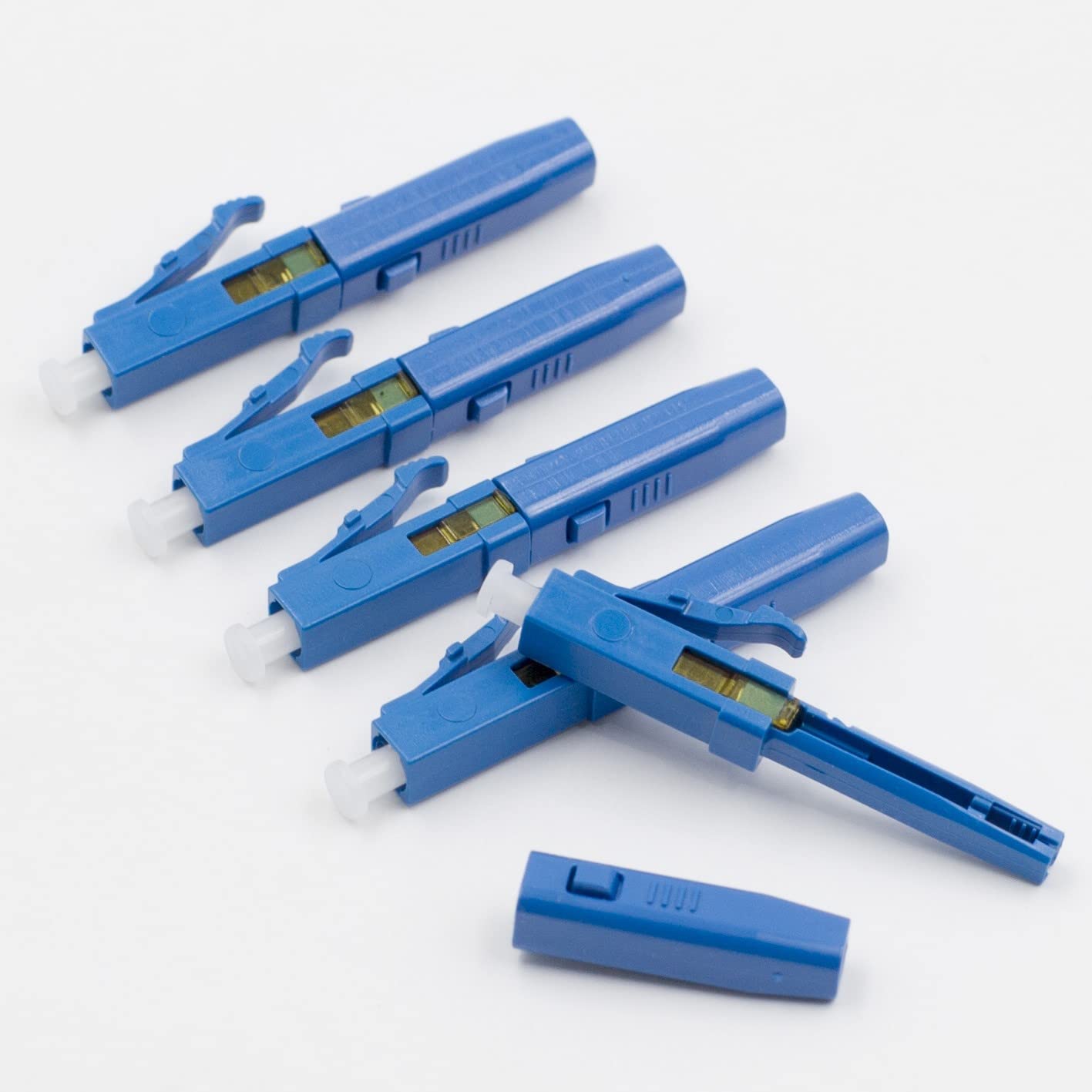 200pcs LC UPC Fiber Optic Quick Connector with Matched Tools Fiber Optic Fast Connectors Single Mode 9/125 Fiber Mechanical Connectors Adapter for