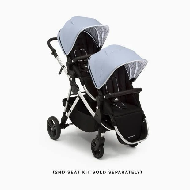 Mockingbird Single-to-Double Stroller in Sky/Windowpane Canopy/Black Leather - Avayadevconnect