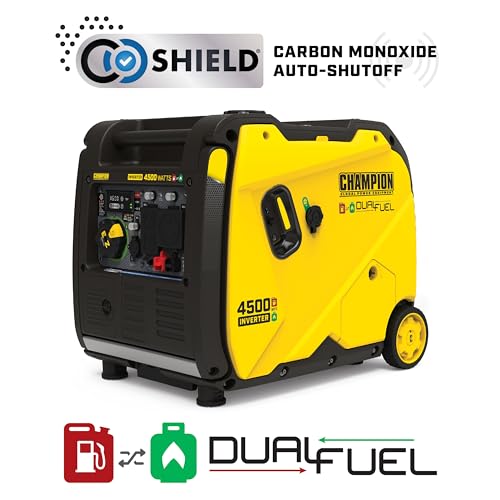 Champion Power Equipment 4500-Watt Electric Start Dual Fuel RV Ready Portable Inverter Generator with Quiet Technology and CO Shield