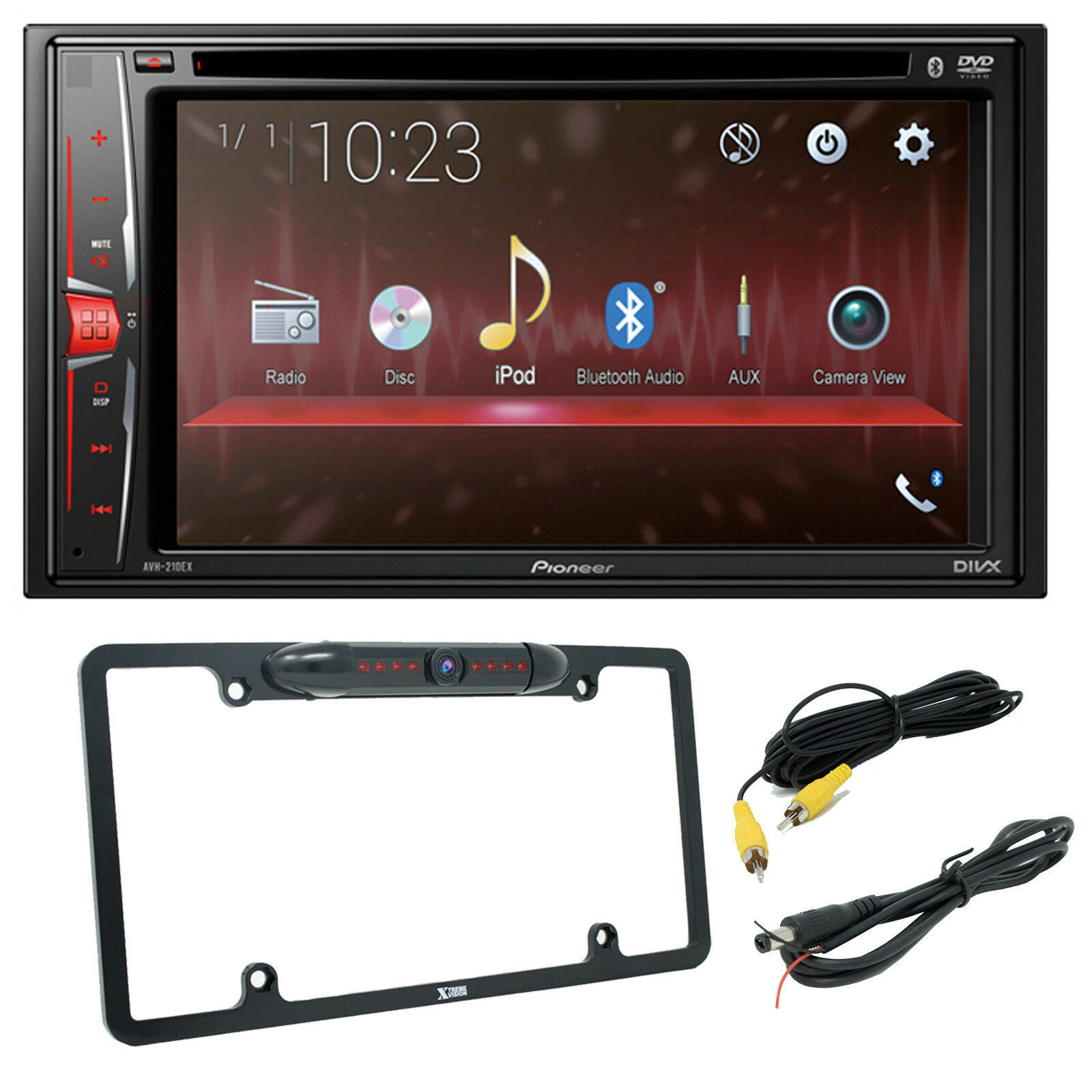 New Pioneer Avh-210ex 6.2 2-DIN Bluetooth Receiver w/ License Plate Backup Cam - Avayadevconnect
