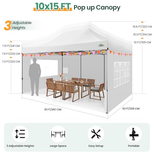 COBIZI 13x26 Pop Up Tent 13x26 Canopy with Sidewalls Heavy Duty Canopy Party Tent for Parties