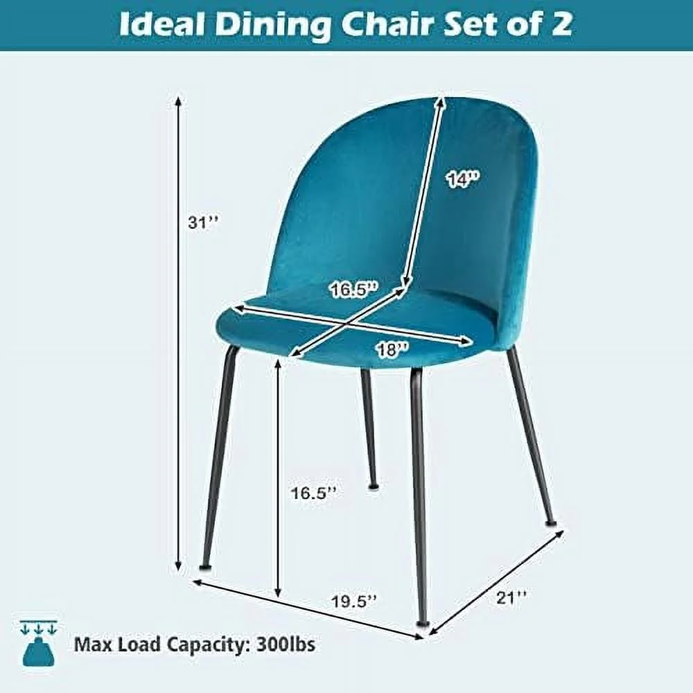 xrboomlife Modern Velvet Dining Chairs Set of 4