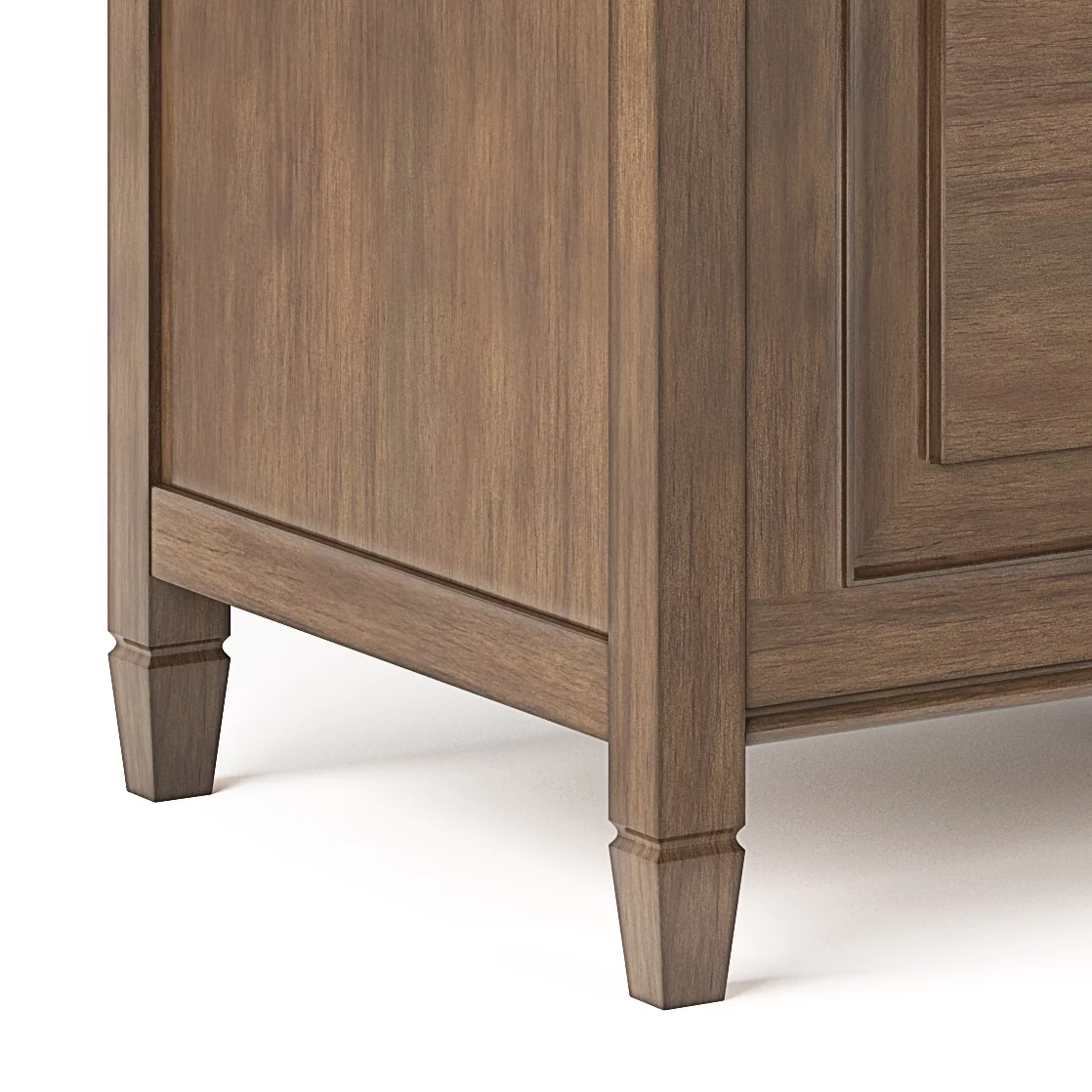 Simpli Home Connaught Traditional Solid Wood Storage Bench in Natural Aged Brown