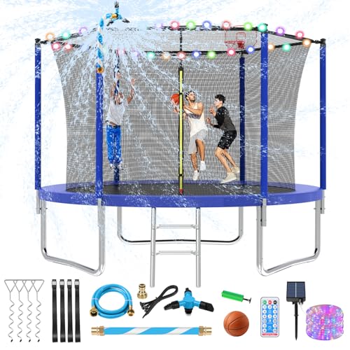 Upgraded 16FT 15FT 14FT 12FT Trampoline for Kids and Adults, Large Outdoor Trampoline with Enclosure