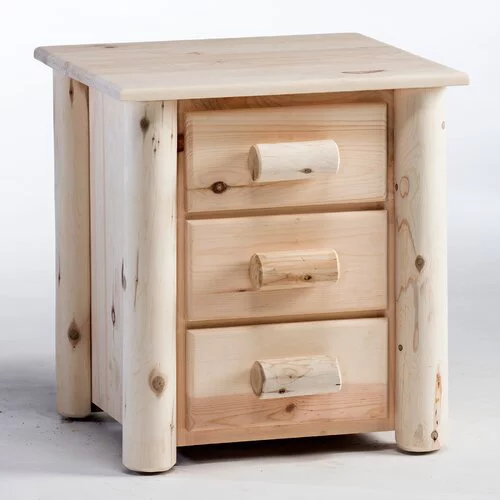 Lakeland Mills HNS3-N Frontier 3 Drawer Nightstand - Unfinished