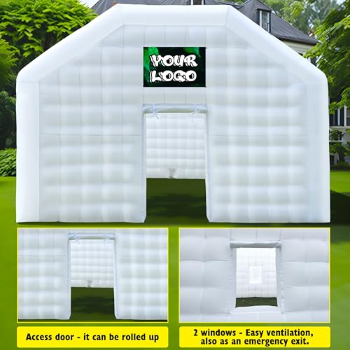 WARSUN Large Black Inflatable Nightclub 20x16.5x12Ft Inflatable Party Tent with Logo Area Inflatable Night Club Tent for Adults Wedding Birthday